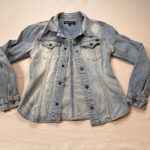 Vintage Earl Jeans Western Style Large Light Wash Denim Shacket RARE